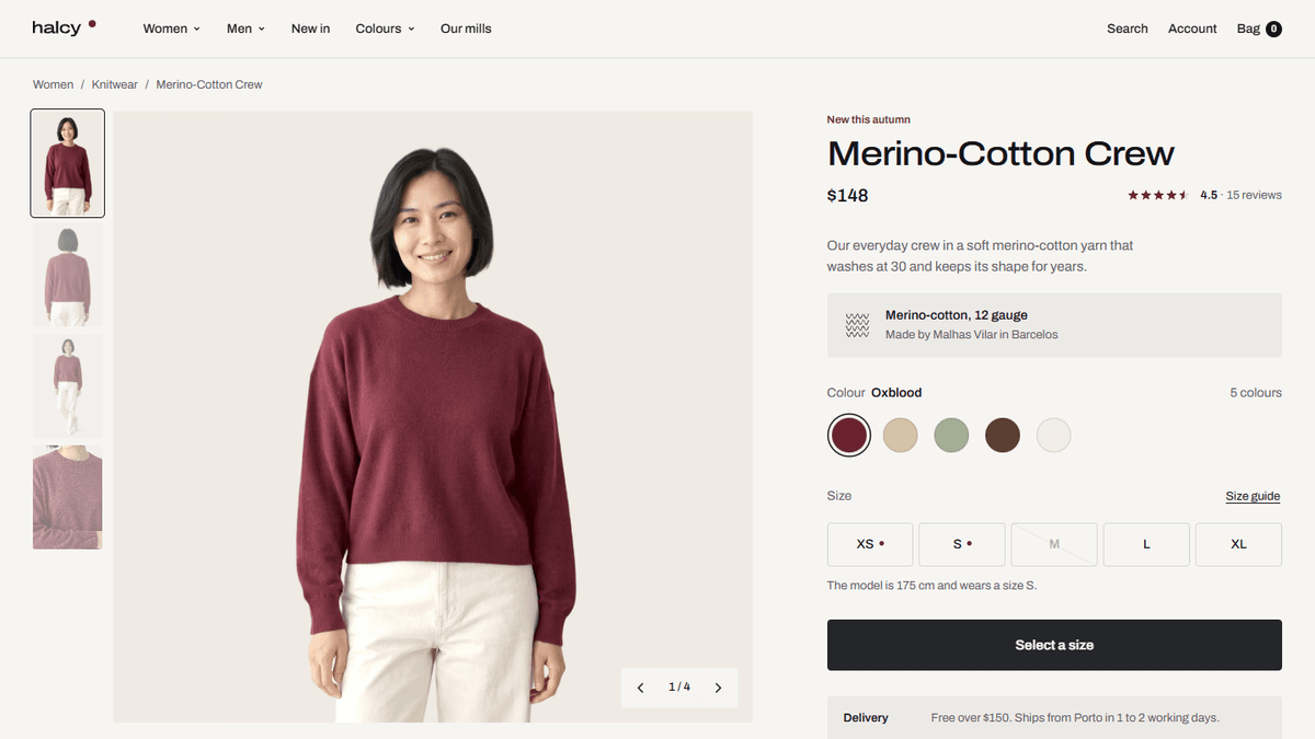 Merino-Cotton Crew