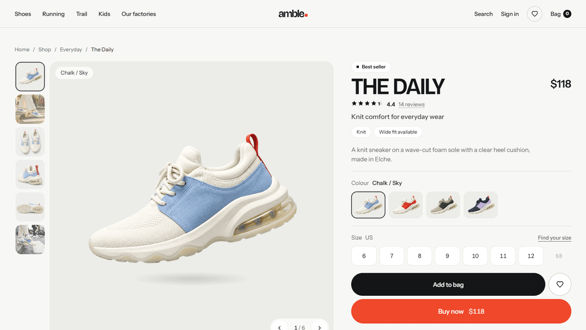 The Daily product page