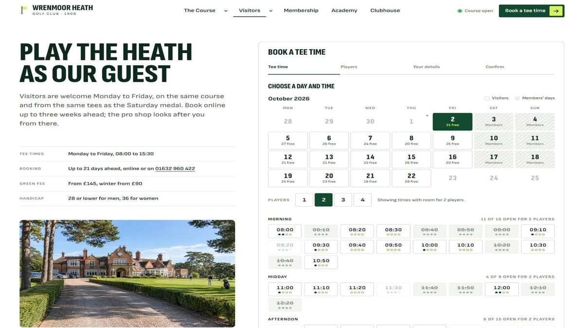 Visitors and booking