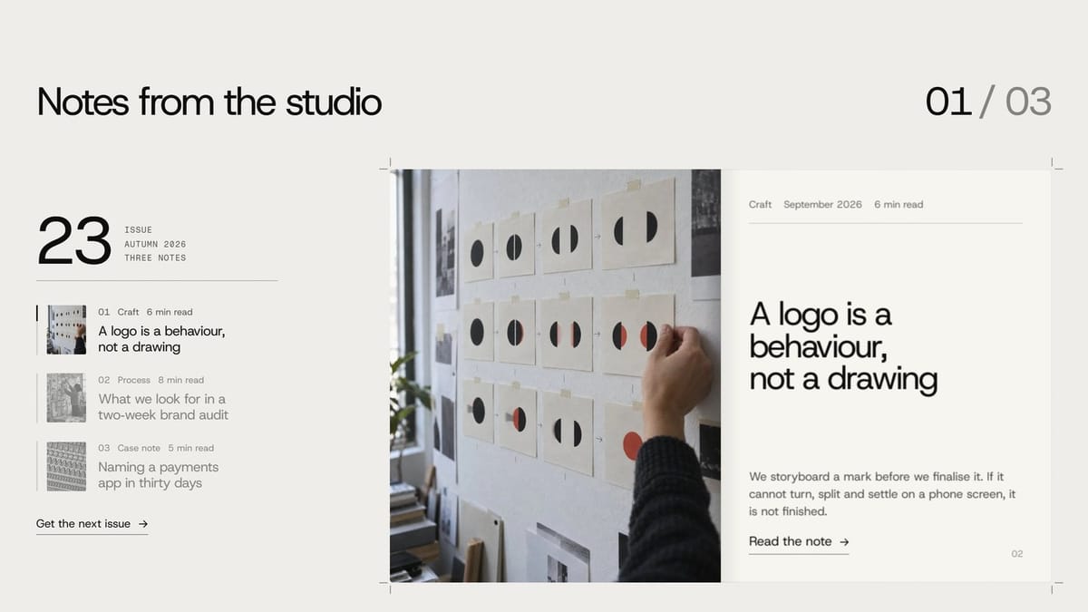 Home: notes from the studio