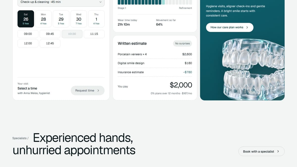 Booking, aligner stages and estimate
