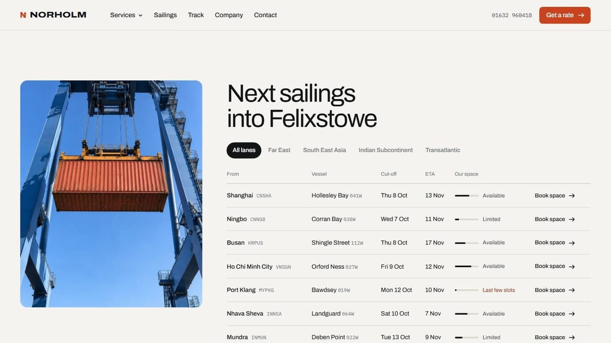 Next sailings