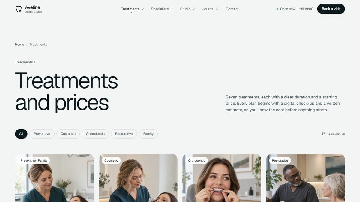 Treatments and prices