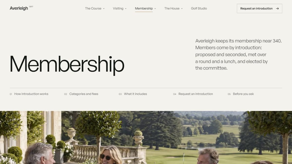 Membership page