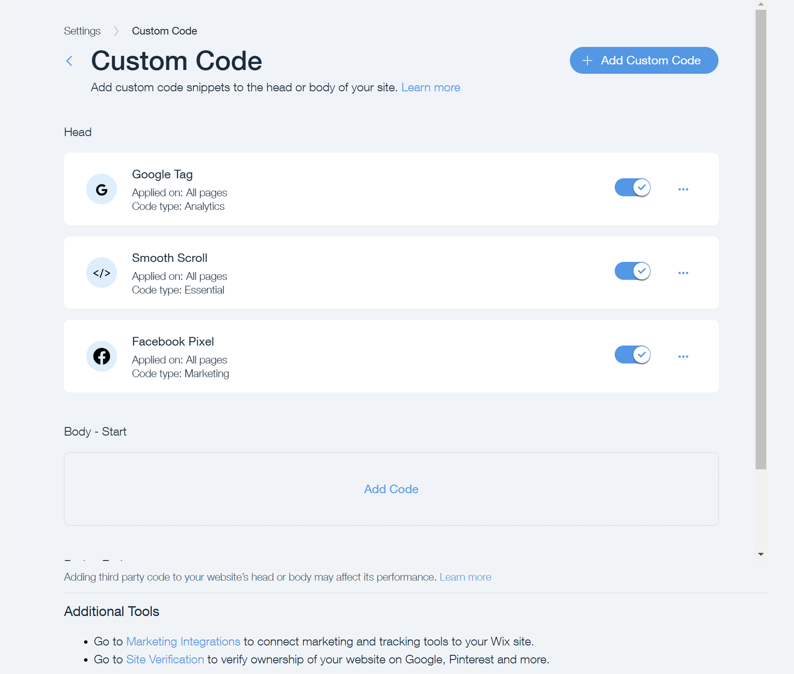Custom Code Collection