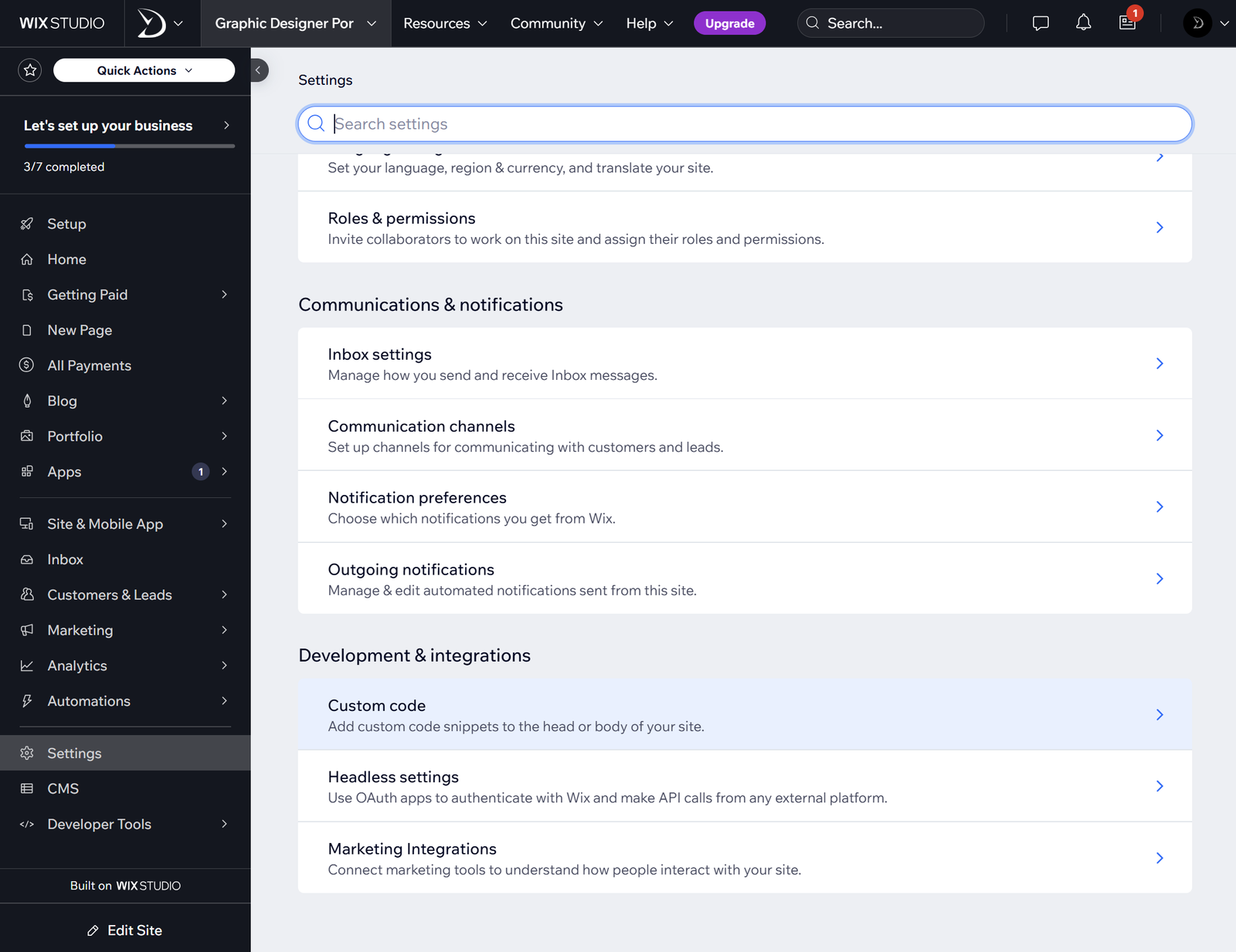 Site Dashboard